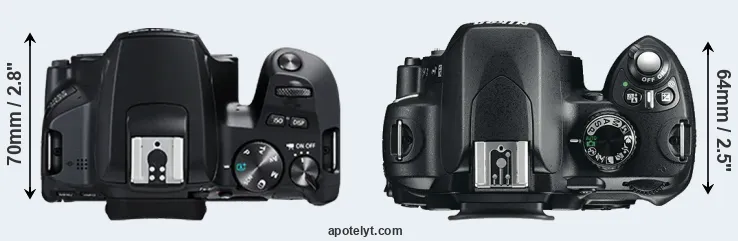 Compare 250D versus D60 top