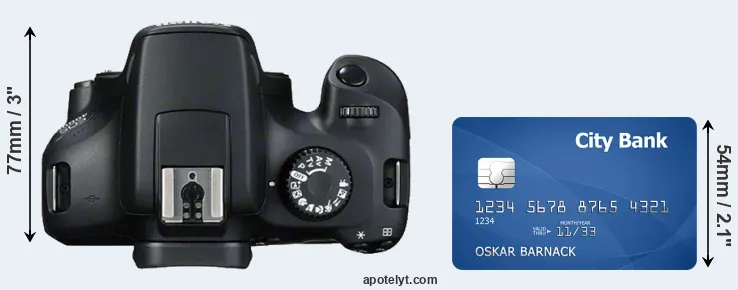 4000D versus credit card top view
