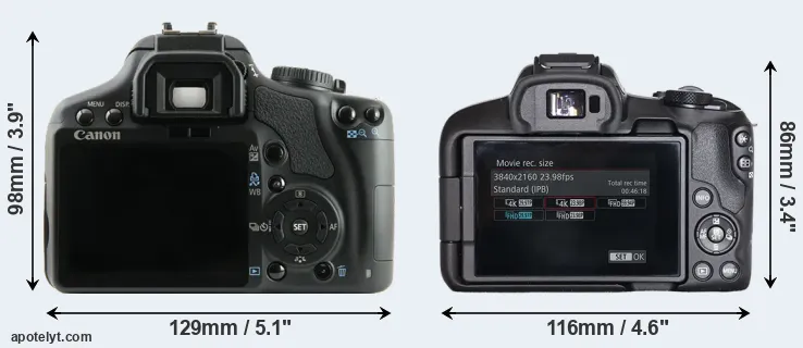 Comparison 450D or R50 rear