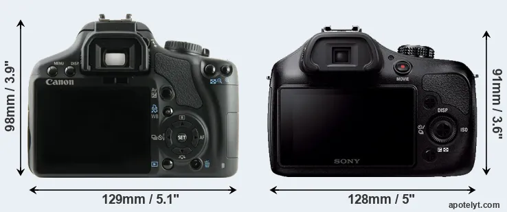 Comparison 450D or A3000 rear
