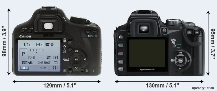 Comparison 500D or E-500 rear