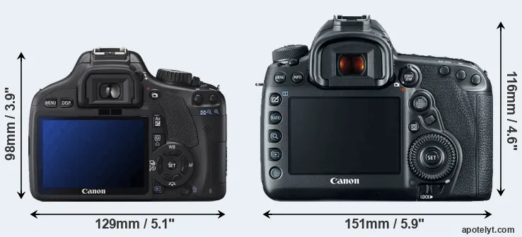 Comparison 550D or 5D Mark IV rear
