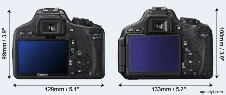 Comparison 550D or 600D rear
