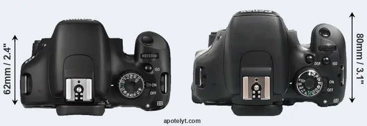 Compare 550D versus 600D top
