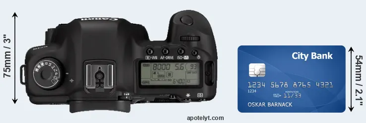 5D Mark II versus credit card top view