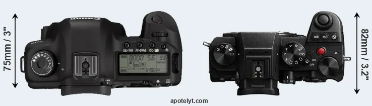 Compare 5D Mark II versus S5 top