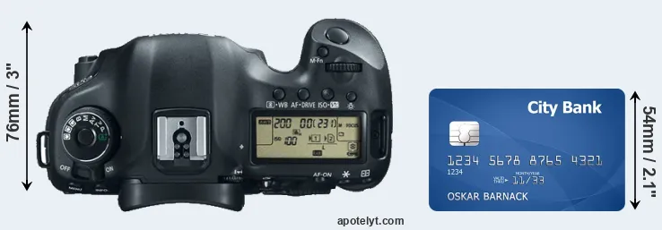 5D Mark III versus credit card top view