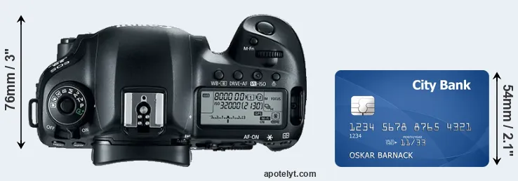 5D Mark IV versus credit card top view