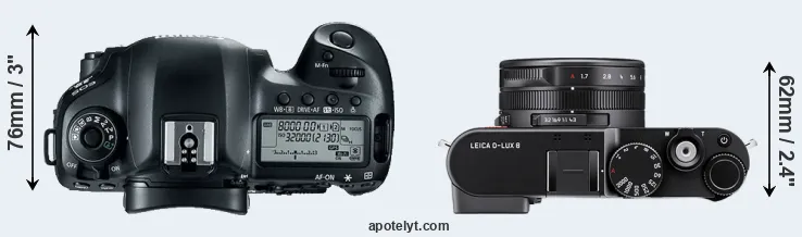 Compare 5D Mark IV versus D-LUX 8 top