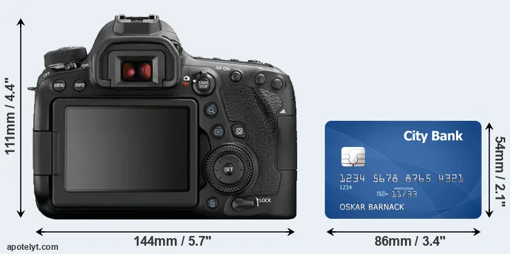 6D Mark II and credit card rear side
