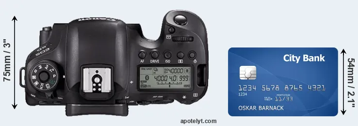 6D Mark II versus credit card top view