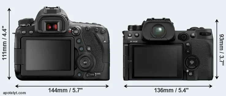 Comparison 6D Mark II or X-H2 rear