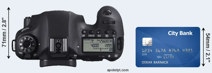 6D versus credit card top view