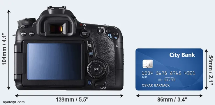 70D and credit card rear side