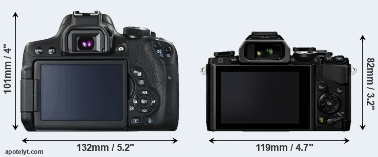 Comparison 750D or E-M10 rear