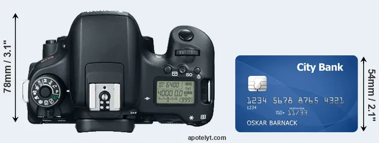760D versus credit card top view