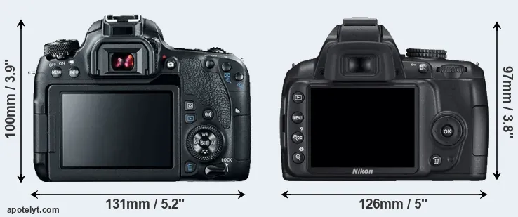 Comparison 77D or D3000 rear