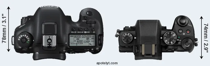 Compare 7D Mark II versus G80 top
