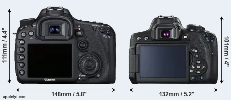 Comparison 7D or T6i rear