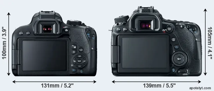 Comparison 800D or 80D rear