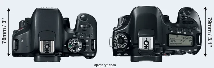 Compare 800D versus 80D top