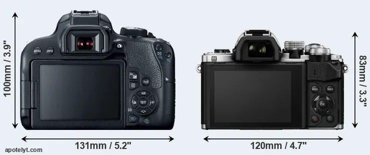 Comparison 800D or E-M10 II rear