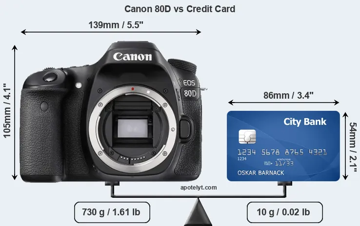 Canon 80D vs credit card front