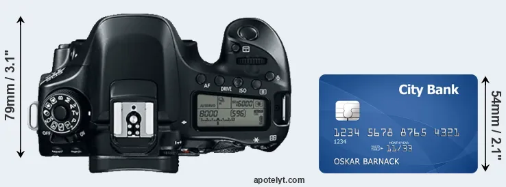 80D versus credit card top view