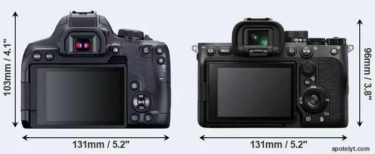 Comparison 850D or A7 IV rear