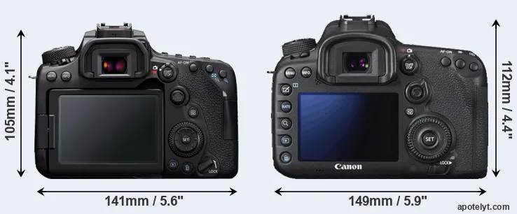 Comparison 90D or 7D Mark II rear