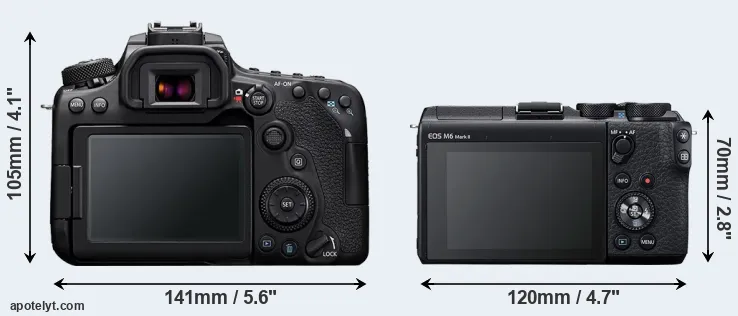 Comparison 90D or M6 Mark II rear