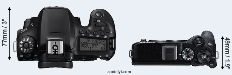Compare 90D versus M6 Mark II top