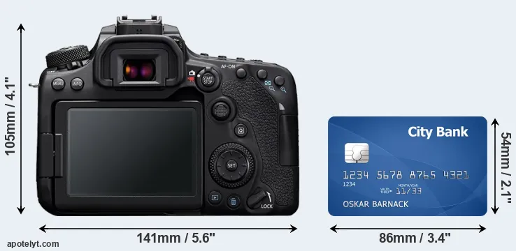 90D and credit card rear side