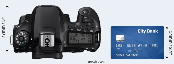 90D versus credit card top view