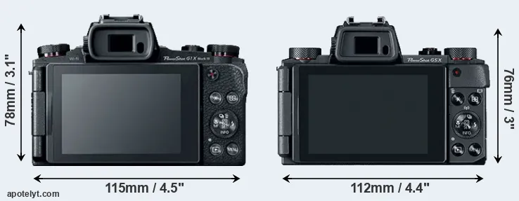 Comparison G1X Mark III or G5X rear