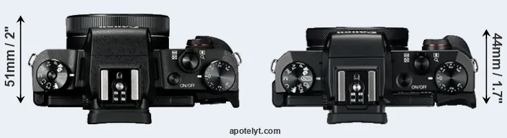 Compare G1X Mark III versus G5X top