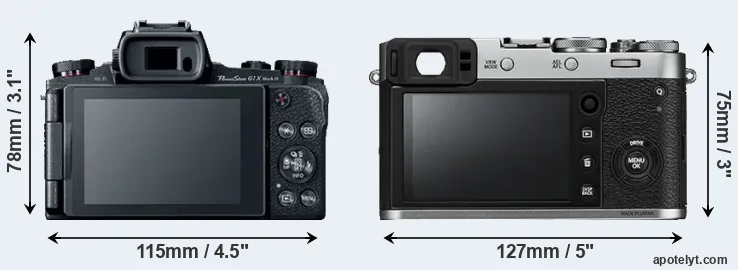 Comparison G1X Mark III or X100F rear