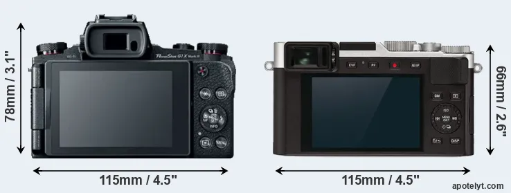 Comparison G1X Mark III or D-LUX 7 rear