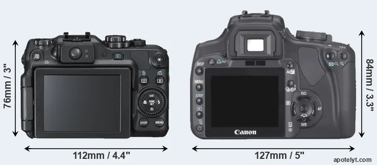Comparison G12 or XTi rear