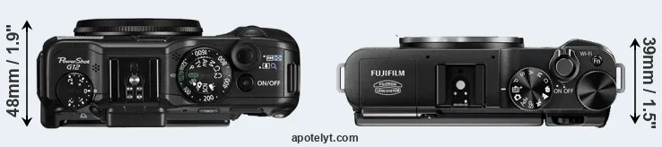 Compare G12 versus X-M1 top