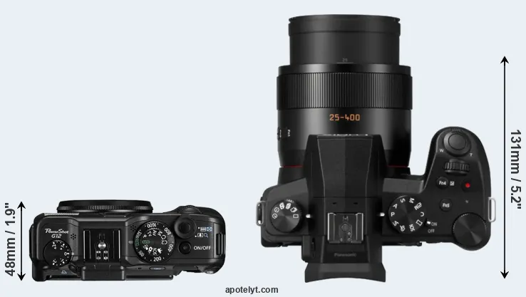 Compare G12 versus FZ1000 II top