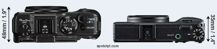 Compare G12 versus GR top