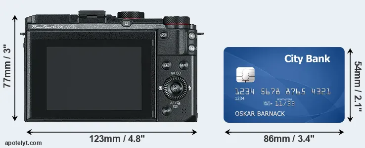 G3X and credit card rear side