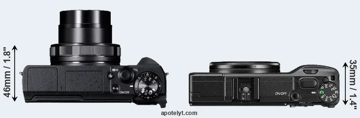 Compare G5X Mark II versus GR II top