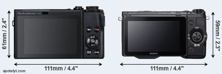 Comparison G5X Mark II or NEX-5R rear