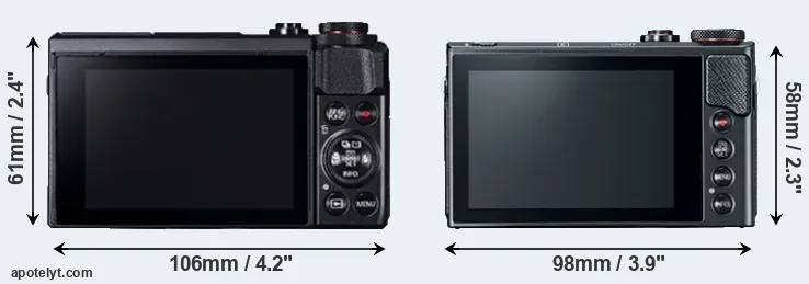 Comparison G7X Mark II or G9X Mark II rear