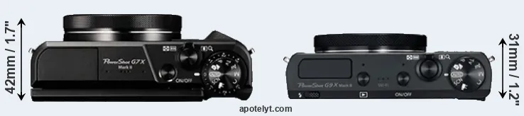 Compare G7X Mark II versus G9X Mark II top