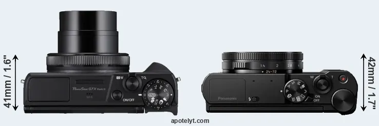 Compare G7X Mark III versus LX10 top