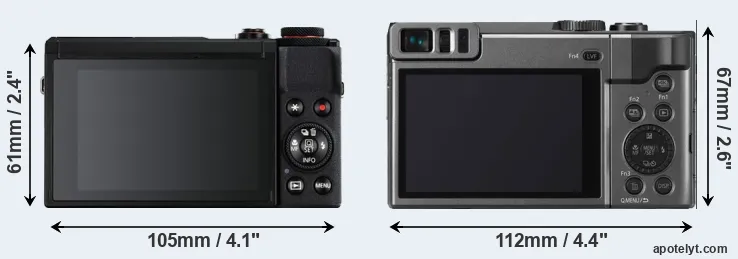 Comparison G7X Mark III or ZS70 rear