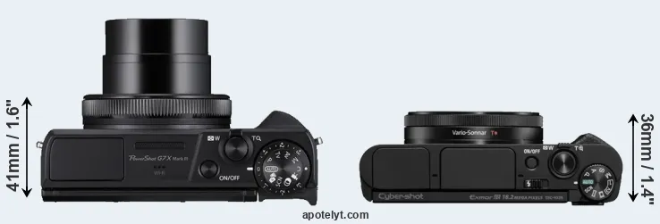 Compare G7X Mark III versus HX99 top